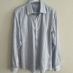 Duchamp long sleeve button down pinstripes
